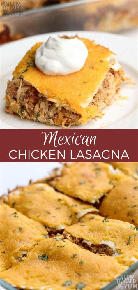 Easy Mexican Chicken Lasagna Casserole - Low Carb Yum