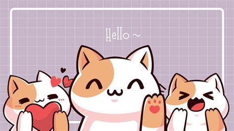 Kawaii Cat Aesthetic Desktop Wallpapers - Wallpaper Cave