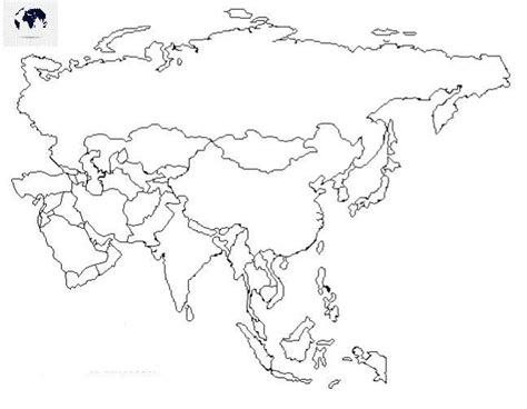 Printable Blank Asia Map - Outline, Transparent, PNG Map