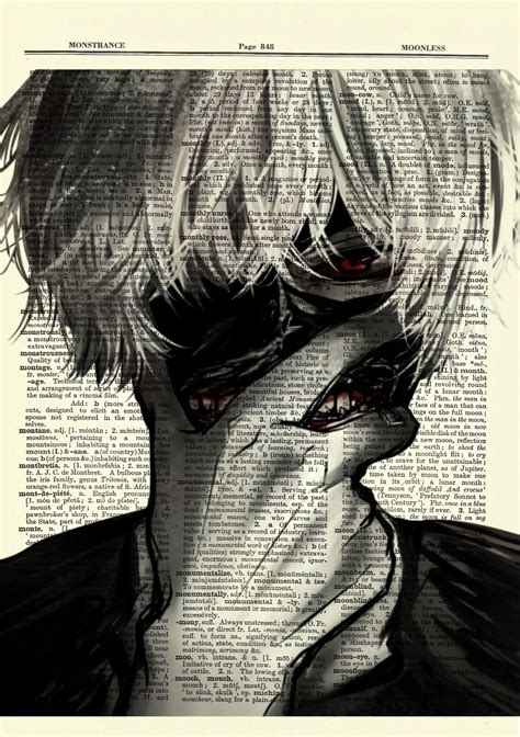 Kaneki Tokyo Ghoul Anime Dictionary Art Print Poster Picture Book Japan ...