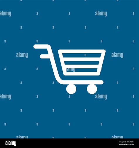 Shopping Cart Icon On Blue Background. Blue Flat Style Vector ...