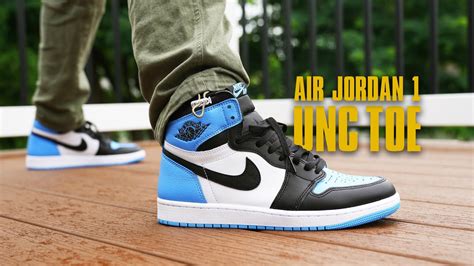 Air Jordan 1 UNC Toe REVIEW & On Feet - YouTube