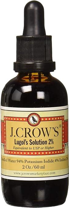 Amazon.com: J.CROW'S® Lugol's Solution of Iodine 2% 2oz : Health ...