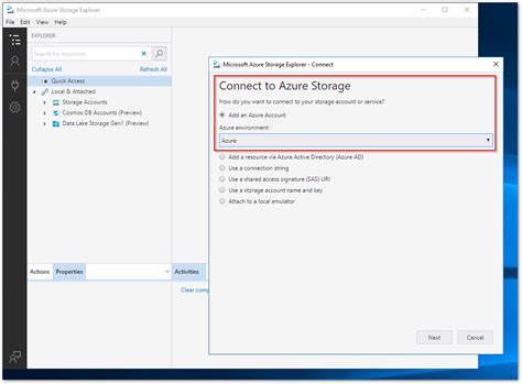 Connect to D365FO Azure Storage from MS Azure Storage Explorer