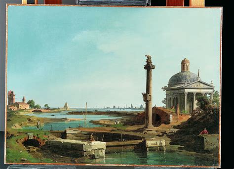 Canaletto (Giovanni Antonio Canal) | A Lock, a Column, and a Church ...