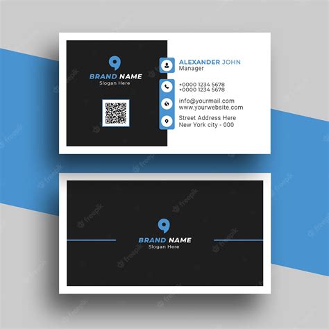 Premium PSD | Blue business card psd template