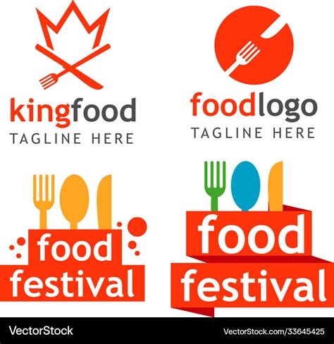 Food logo set template design Royalty Free Vector Image