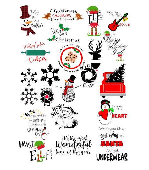 Christmas Bundle Cricut Ready Over 20 Complete Projects SVG and PNG of ...