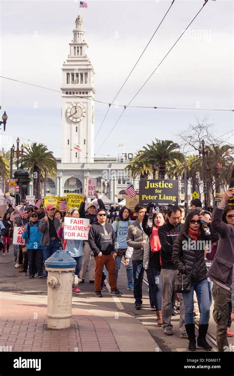 San Francisco, USA. 20th Feb, 2016. Chinese American Protesters Walk ...