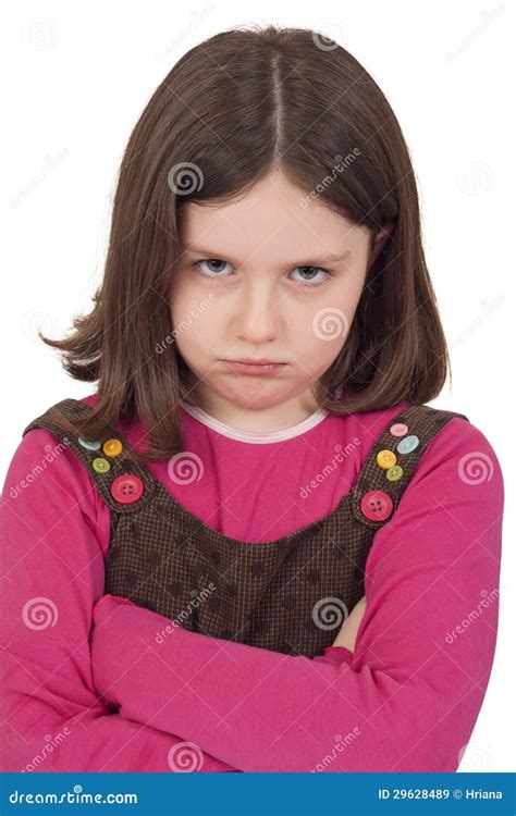 Portrait Of Beautiful Little Girl. Angry Face Stock Image - Image of ...