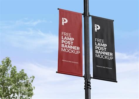 Free Lamp Post Banner Mockups | Mockuptree