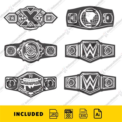 WWE Championship Belt Svg, NXT Belt Svg, Heavyweight Belt, Clipart, Wwe ...