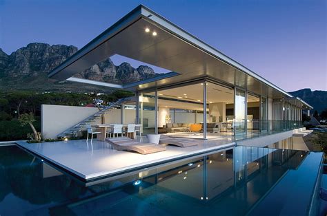 HD wallpaper: white painted house, Cape Town, mountains, swimming pool ...