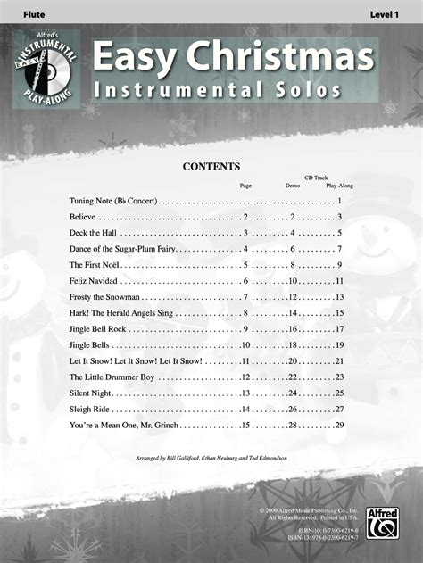 Easy Christmas Instrumental Solos (Flute Boo | J.W. Pepper Sheet Music