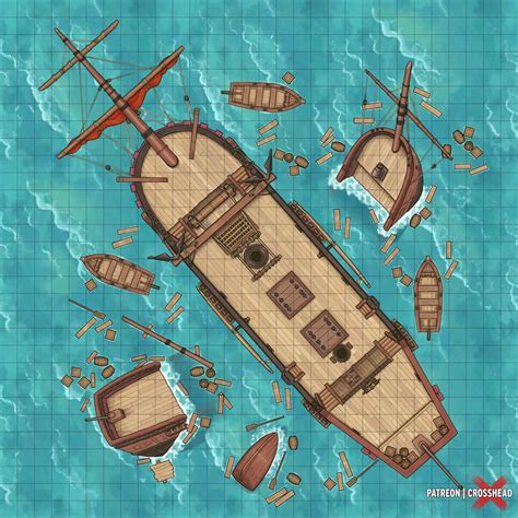 Shipwreck 30x30 : dndmaps | Fantasy map, Pathfinder maps, Dnd world map