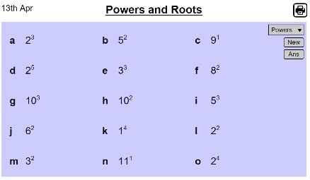 Powers & Roots - Worksheets Library