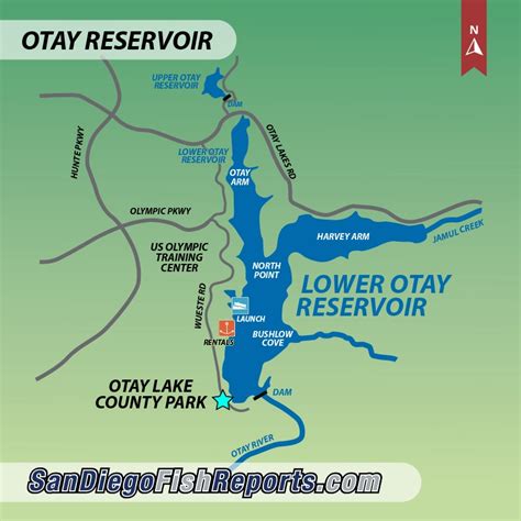 Lower Otay Reservoir - Fish Reports & Map