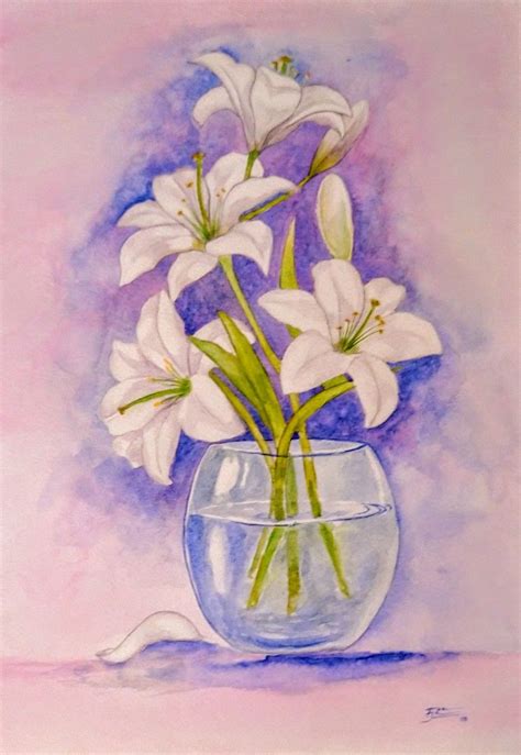 Flower Vase Watercolor