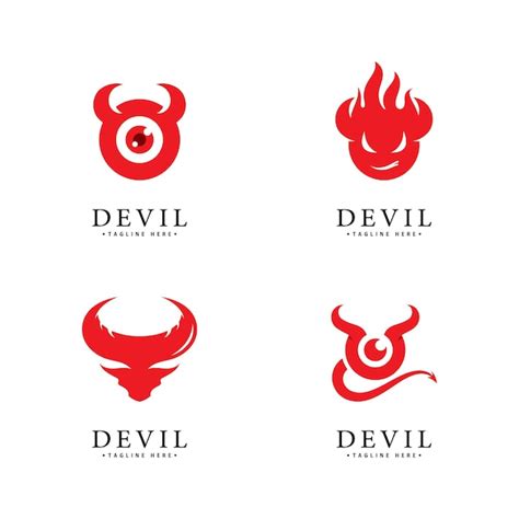 Plantilla de icono de vector de logo de diablo rojo | Vector Premium