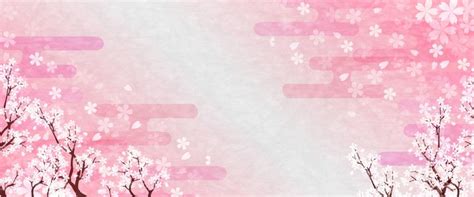 Beautiful Cartoon Sakura Peach Pink Banner | Free background photos ...