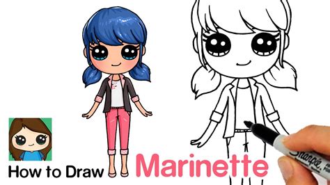 How to Draw Miraculous LadyBug Marinette Dupain-Cheng