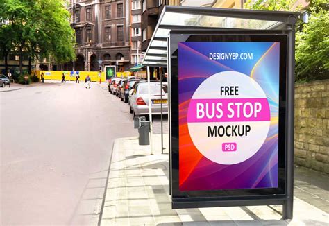 Free Bus Stop Billboard Mockup PSD 2023 - Daily Mockup