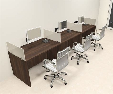 Three Person Modern Divider Office Workstation Desk Set, #CH-AMB-SP69 ...