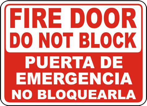 Bilingual Fire Door Do Not Block Sign A5178 - by SafetySign.com