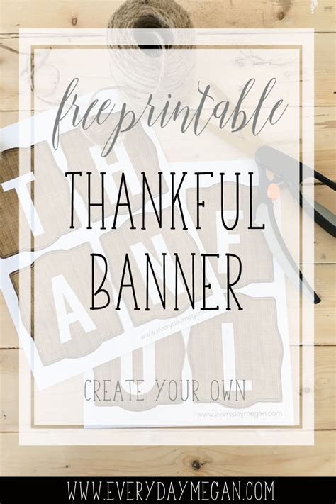 Printable Thankful Banner | Everyday Megan