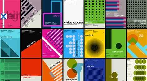 Swiss Graphic Design Inspired Posters based on Typography Terms