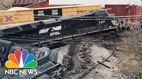 Watch: Drone Video Shows Tennessee Train Derailment - YouTube