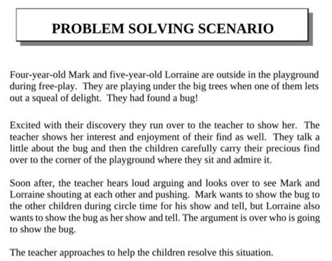 Solved PROBLEM SOLVING SCENARIO Four-year-old Mark and | Chegg.com