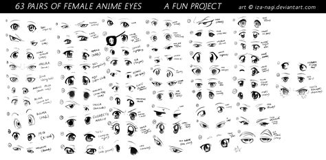 63 PAIRS OF FEMALE ANIME EYES - A Fun Project by aadisart on DeviantArt