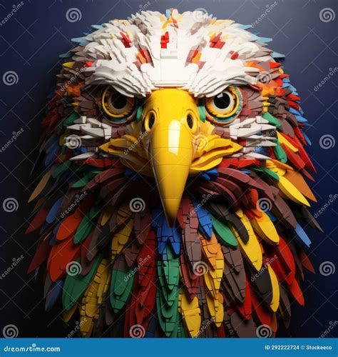 Colorful Plastic Eagle Head: a 3d Lego-inspired Design Stock ...