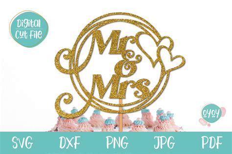 Home Décor Home & Living Dxf Mr & Mrs Cake Topper SVG cut file Eps Png ...