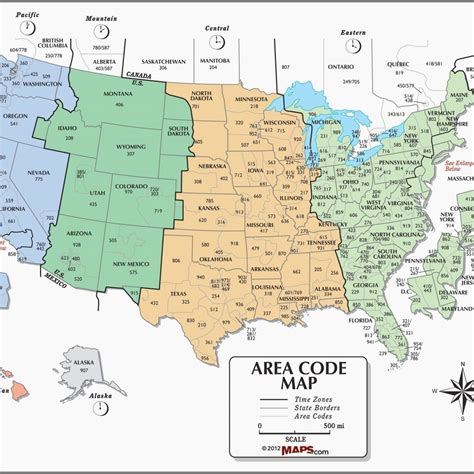 United States Map With Time Zones Printable