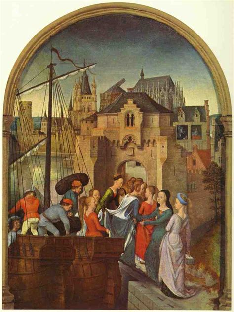 Ursula Shrine, scene: Arrival of the virgins in Cologne. Hans Memling