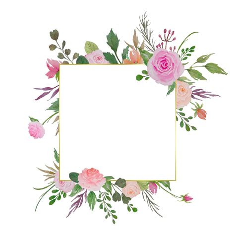 Watercolor Floral Flower Frame Png Image Transparent Png Image Pngnice ...