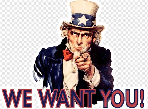 Uncle Sam with we want you typed text, James Montgomery Flagg United ...