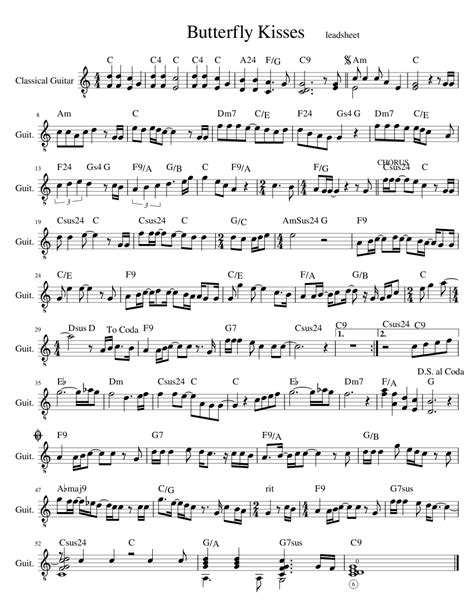 Butterfly Kisses leadsheet Sheet music for Piano (Solo) | Musescore.com