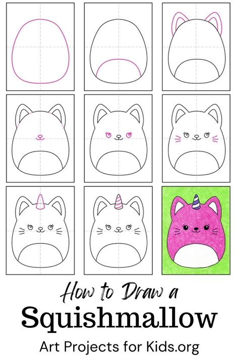 Easy How to Draw a Squishmallow Tutorial and Squishmallow Coloring Page ...