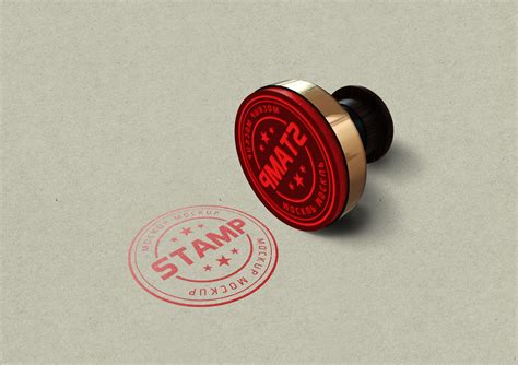 Free Round Rubber Stamp Mockup PSD - Good Mockups