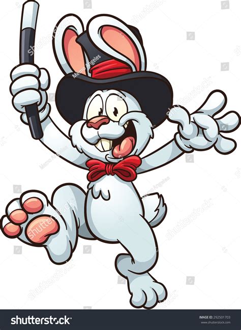 Cartoon Magic Rabbit Vector Clip Art Stock Vector 292501703 - Shutterstock