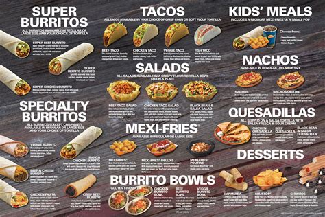 TacoTime Southcentre Mall menu in Calgary, Alberta, Canada