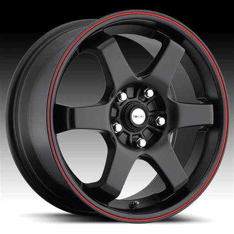 Focal 421 X Matte Black w/ Red Stripe Custom Rims Wheels - X - 421 ...