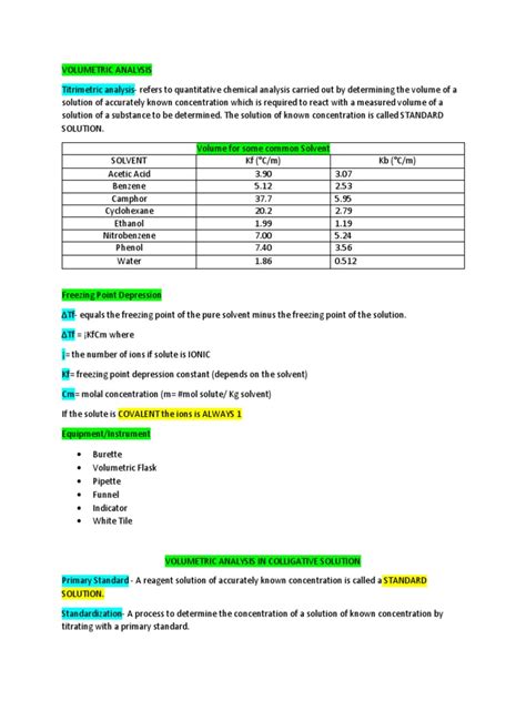 Volumetric Analysis | PDF | Titration | Chemistry