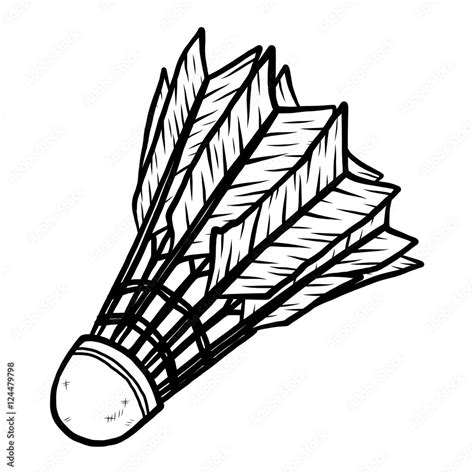 badminton shuttlecock / cartoon vector and illustration, black and ...