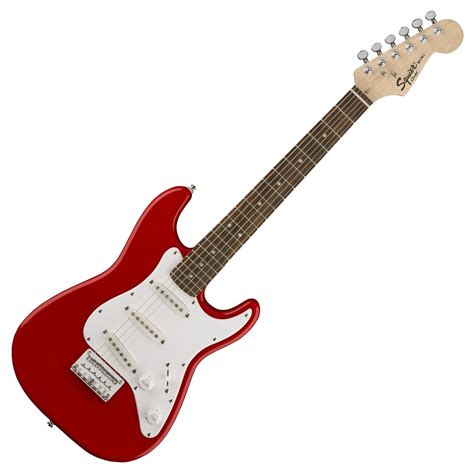 Squier By Fender Mini Stratocaster 3/4 Size Electric Guitar, Red at ...