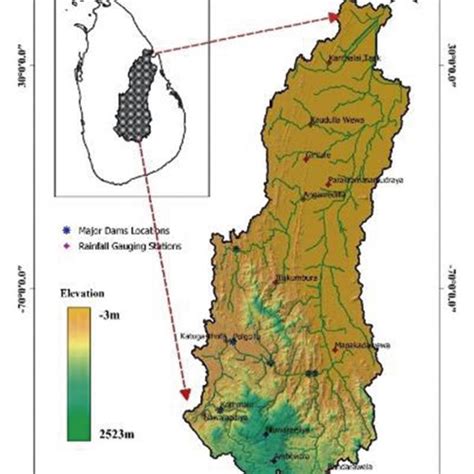 Maps of MRB, Sri Lanka. (a) The Mahaweli River Basin, Sri Lanka. (b ...