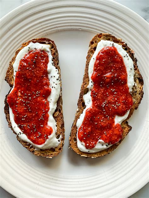 Toast with Whipped Cottage Cheese + Chia Seed Jam - Gingerfare